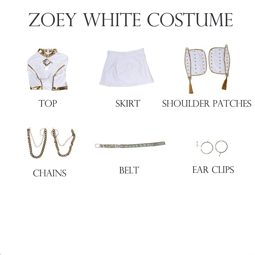 Zoey Kpop Demon Hunters Golden Stage White Costume. Premium.