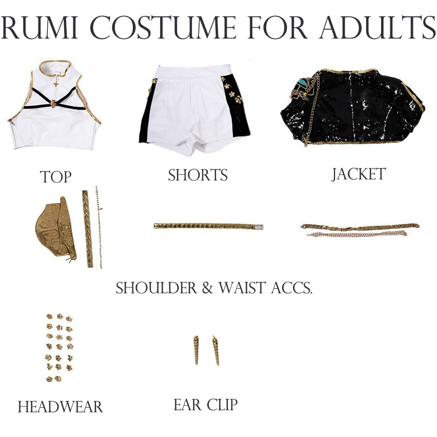 Rumi Kpop Demon Hunters Golden Stage Black Costume. Premium.