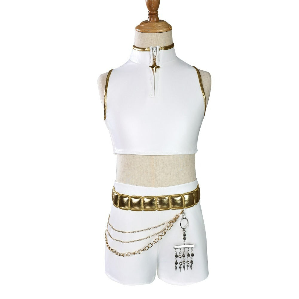 Rumi Kpop Demon Hunters Golden Stage White Costume. Premium.