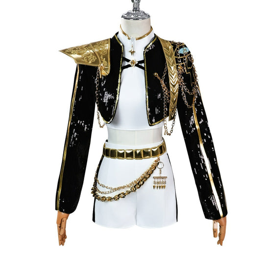 Rumi Kpop Demon Hunters Golden Stage Black Costume. Premium.